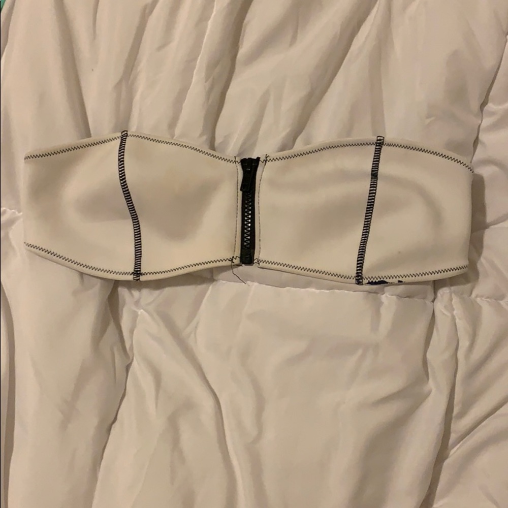 White Zip-Up Bandeau